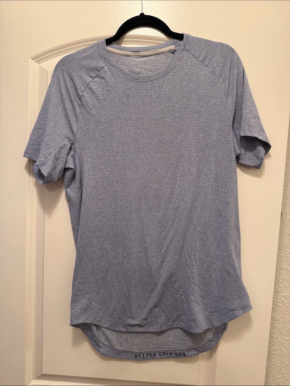 lululemon athletica Heathered Light Blue Crew Neck Tee